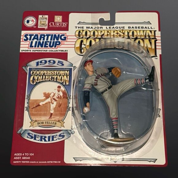 1995 Bob Feller MLB Cooperstown Collection Starting Lineup Figure Sealed On Card - Picture 1 of 5